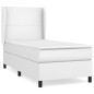 vidaXL Boxspringbett mit Matratze Weiß 80x200 cm Kunstleder vidaXL Boxspringbett mit Matratze Weiß 80x200 cm Kunstleder