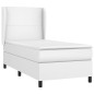 vidaXL Boxspringbett mit Matratze Weiß 80x200 cm Kunstleder vidaXL Boxspringbett mit Matratze Weiß 80x200 cm Kunstleder