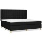 vidaXL Boxspringbett mit Matratze Schwarz 200x200 cm Stoff vidaXL Boxspringbett mit Matratze Schwarz 200x200 cm Stoff