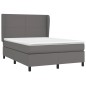vidaXL Boxspringbett mit Matratze Grau 140x200 cm Kunstleder vidaXL Boxspringbett mit Matratze Grau 140x200 cm Kunstleder