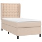 vidaXL Boxspringbett mit Matratze Cappuccino-Braun 90x200cm Kunstleder vidaXL Boxspringbett mit Matratze Cappuccino-Braun 90x200cm Kunstleder