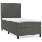 vidaXL Boxspringbett mit Matratze Dunkelgrau 90x190 cm Samt vidaXL Boxspringbett mit Matratze Dunkelgrau 90x190 cm Samt