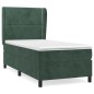 vidaXL Boxspringbett mit Matratze Dunkelgrün 90x190 cm Samt vidaXL Boxspringbett mit Matratze Dunkelgrün 90x190 cm Samt
