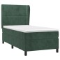 vidaXL Boxspringbett mit Matratze Dunkelgrün 90x190 cm Samt vidaXL Boxspringbett mit Matratze Dunkelgrün 90x190 cm Samt
