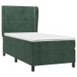 vidaXL Boxspringbett mit Matratze Dunkelgrün 90x200 cm Samt vidaXL Boxspringbett mit Matratze Dunkelgrün 90x200 cm Samt