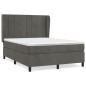 vidaXL Boxspringbett mit Matratze Dunkelgrau 140x190 cm Samt vidaXL Boxspringbett mit Matratze Dunkelgrau 140x190 cm Samt