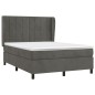 vidaXL Boxspringbett mit Matratze Dunkelgrau 140x190 cm Samt vidaXL Boxspringbett mit Matratze Dunkelgrau 140x190 cm Samt