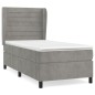 vidaXL Boxspringbett mit Matratze Hellgrau 100x200 cm Samt vidaXL Boxspringbett mit Matratze Hellgrau 100x200 cm Samt
