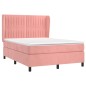 vidaXL Boxspringbett mit Matratze Rosa 140x200 cm Samt vidaXL Boxspringbett mit Matratze Rosa 140x200 cm Samt
