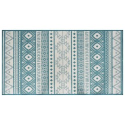 Outdoor-Teppich Aquablau und Weiß 100x200 cm Beidseitig Nutzbar