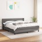 vidaXL Boxspringbett mit Matratze Dunkelgrau 160x200 cm Stoff vidaXL Boxspringbett mit Matratze Dunkelgrau 160x200 cm Stoff