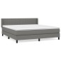 vidaXL Boxspringbett mit Matratze Dunkelgrau 160x200 cm Stoff vidaXL Boxspringbett mit Matratze Dunkelgrau 160x200 cm Stoff