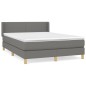 vidaXL Boxspringbett mit Matratze Dunkelgrau 140x190 cm Stoff vidaXL Boxspringbett mit Matratze Dunkelgrau 140x190 cm Stoff