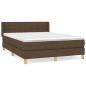 vidaXL Boxspringbett mit Matratze Dunkelbraun 140x190 cm Stoff vidaXL Boxspringbett mit Matratze Dunkelbraun 140x190 cm Stoff