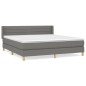 vidaXL Boxspringbett mit Matratze Dunkelgrau 180x200 cm Stoff vidaXL Boxspringbett mit Matratze Dunkelgrau 180x200 cm Stoff