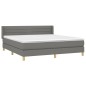 vidaXL Boxspringbett mit Matratze Dunkelgrau 180x200 cm Stoff vidaXL Boxspringbett mit Matratze Dunkelgrau 180x200 cm Stoff
