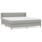 vidaXL Boxspringbett mit Matratze Hellgrau 160x200 cm Stoff vidaXL Boxspringbett mit Matratze Hellgrau 160x200 cm Stoff