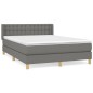 vidaXL Boxspringbett mit Matratze Dunkelgrau 140x190 cm Stoff vidaXL Boxspringbett mit Matratze Dunkelgrau 140x190 cm Stoff