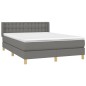 vidaXL Boxspringbett mit Matratze Dunkelgrau 140x190 cm Stoff vidaXL Boxspringbett mit Matratze Dunkelgrau 140x190 cm Stoff