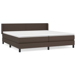 vidaXL Boxspringbett mit Matratze Braun 200x200 cm Kunstleder