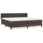 vidaXL Boxspringbett mit Matratze Braun 200x200 cm Kunstleder vidaXL Boxspringbett mit Matratze Braun 200x200 cm Kunstleder