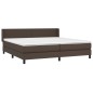 vidaXL Boxspringbett mit Matratze Braun 200x200 cm Kunstleder vidaXL Boxspringbett mit Matratze Braun 200x200 cm Kunstleder