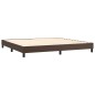 vidaXL Boxspringbett mit Matratze Braun 200x200 cm Kunstleder vidaXL Boxspringbett mit Matratze Braun 200x200 cm Kunstleder