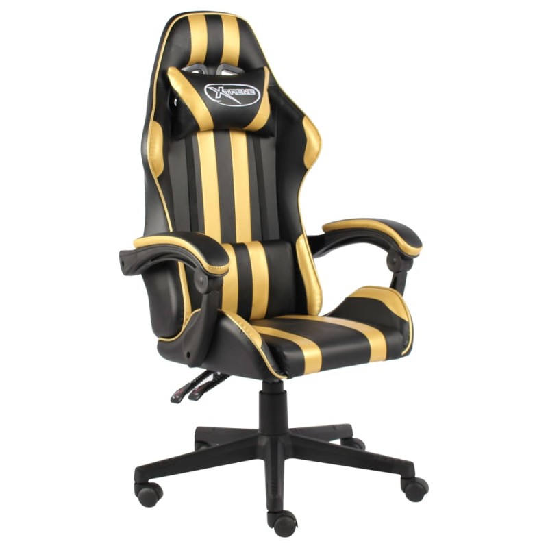 Gaming-Stuhl Schwarz und Golden Kunstleder Gaming-Stuhl Schwarz und Golden Kunstleder
