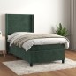 vidaXL Boxspringbett mit Matratze Dunkelgrün 90x190 cm Samt vidaXL Boxspringbett mit Matratze Dunkelgrün 90x190 cm Samt