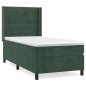 vidaXL Boxspringbett mit Matratze Dunkelgrün 90x190 cm Samt vidaXL Boxspringbett mit Matratze Dunkelgrün 90x190 cm Samt