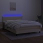 vidaXL Boxspringbett mit Matratze & LED Creme 140x200 cm Stoff vidaXL Boxspringbett mit Matratze & LED Creme 140x200 cm Stoff