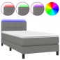 vidaXL Boxspringbett mit Matratze & LED Dunkelgrau 90x200 cm Stoff vidaXL Boxspringbett mit Matratze & LED Dunkelgrau 90x200 cm Stoff