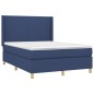 vidaXL Boxspringbett mit Matratze Blau 140x200 cm Stoff vidaXL Boxspringbett mit Matratze Blau 140x200 cm Stoff