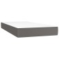 vidaXL Boxspringbett mit Matratze & LED Grau 90x200 cm Kunstleder vidaXL Boxspringbett mit Matratze & LED Grau 90x200 cm Kunstleder