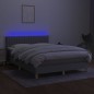 vidaXL Boxspringbett mit Matratze & LED Hellgrau 140x200 cm Stoff vidaXL Boxspringbett mit Matratze & LED Hellgrau 140x200 cm Stoff