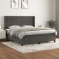 vidaXL Boxspringbett mit Matratze Dunkelgrau 180x200 cm Samt vidaXL Boxspringbett mit Matratze Dunkelgrau 180x200 cm Samt