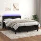 vidaXL Boxspringbett mit Matratze & LED Schwarz 140x200 cm Samt vidaXL Boxspringbett mit Matratze & LED Schwarz 140x200 cm Samt
