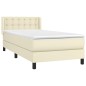 vidaXL Boxspringbett mit Matratze Creme 80x200 cm Kunstleder vidaXL Boxspringbett mit Matratze Creme 80x200 cm Kunstleder