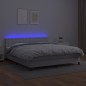 vidaXL Boxspringbett mit Matratze & LED Weiß 160x200 cm Kunstleder vidaXL Boxspringbett mit Matratze & LED Weiß 160x200 cm Kunstleder