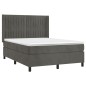 vidaXL Boxspringbett mit Matratze Dunkelgrau 140x190 cm Samt vidaXL Boxspringbett mit Matratze Dunkelgrau 140x190 cm Samt