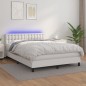 vidaXL Boxspringbett mit Matratze & LED Weiß 140x200 cm Kunstleder vidaXL Boxspringbett mit Matratze & LED Weiß 140x200 cm Kunstleder