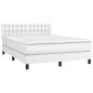 vidaXL Boxspringbett mit Matratze & LED Weiß 140x200 cm Kunstleder vidaXL Boxspringbett mit Matratze & LED Weiß 140x200 cm Kunstleder