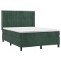vidaXL Boxspringbett mit Matratze Dunkelgrün 140x200 cm Samt vidaXL Boxspringbett mit Matratze Dunkelgrün 140x200 cm Samt