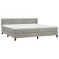 vidaXL Boxspringbett mit Matratze Hellgrau 200x200 cm Samt vidaXL Boxspringbett mit Matratze Hellgrau 200x200 cm Samt