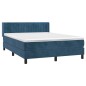 vidaXL Boxspringbett mit Matratze Dunkelblau 140x200 cm Samt vidaXL Boxspringbett mit Matratze Dunkelblau 140x200 cm Samt