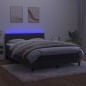 vidaXL Boxspringbett mit Matratze & LED Dunkelgrau 140x200 cm Samt vidaXL Boxspringbett mit Matratze & LED Dunkelgrau 140x200 cm Samt