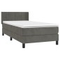 vidaXL Boxspringbett mit Matratze Dunkelgrau 90x200 cm Samt vidaXL Boxspringbett mit Matratze Dunkelgrau 90x200 cm Samt