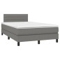 vidaXL Boxspringbett mit Matratze & LED Dunkelgrau 120x200 cm Stoff vidaXL Boxspringbett mit Matratze & LED Dunkelgrau 120x200 cm Stoff