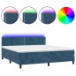 vidaXL Boxspringbett mit Matratze & LED Dunkelblau 180x200 cm Samt vidaXL Boxspringbett mit Matratze & LED Dunkelblau 180x200 cm Samt
