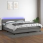 vidaXL Boxspringbett mit Matratze & LED Dunkelgrau 200x200 cm Stoff vidaXL Boxspringbett mit Matratze & LED Dunkelgrau 200x200 cm Stoff